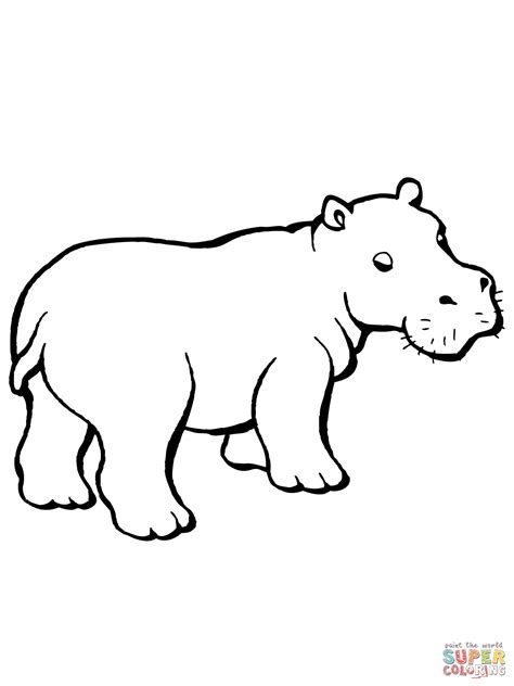 hippo clipart black and white - Google Search | Cute hippo drawing ...