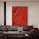 Red 3D Abstract Art Heavy Textured Acrylic Painting 3D Plaster Wall Art 3D Minimalist Canvas Art