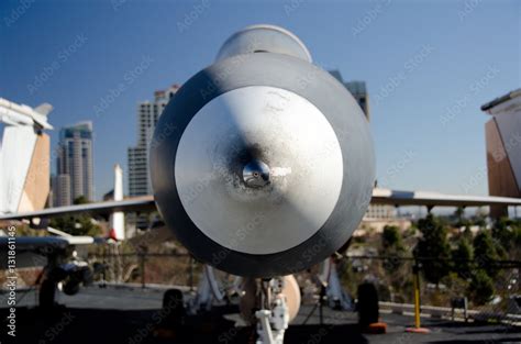 Details of military aircraft in aircraft carrier museum, San Die Stock ...