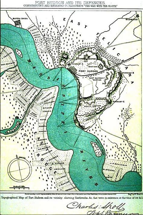 Topographical map of Port hudson