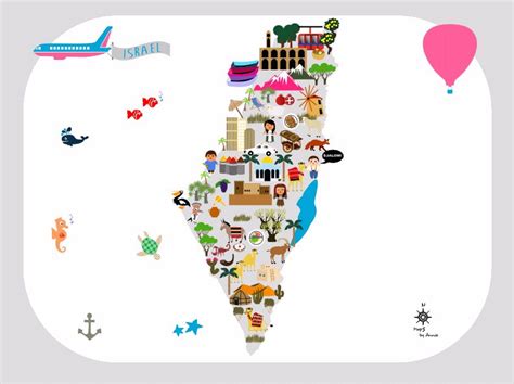 Israel map. This map will be an eyecatcher on a kidsroom. But the map ...