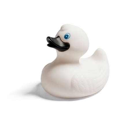 Laline White Rubber Bath Duck w/ Black Beak - Beautiful Plastic Toy ...