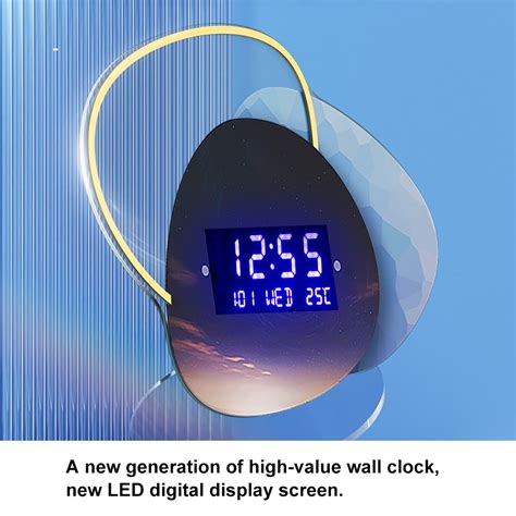 480mm LED Digital Display Wall Clock Modern Acrylic Abstract Star Decor Art Living Room | Homary UK