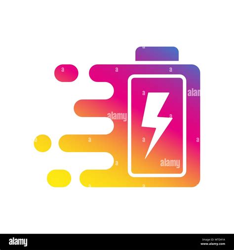 Quick and fast battery charging icon with thunder sign. Quick Charge logo. Vector Illustration ...