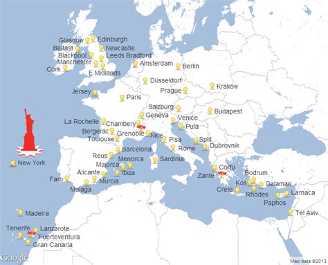 Jet2 route map