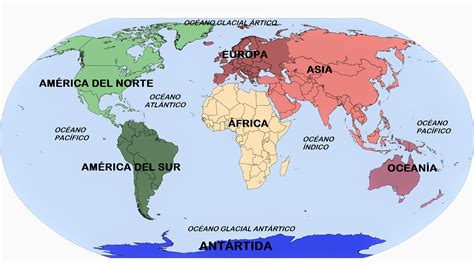 Top 19 Mejores Mapa De Los 5 Continentes Con Nombres Para Imprimir En ...