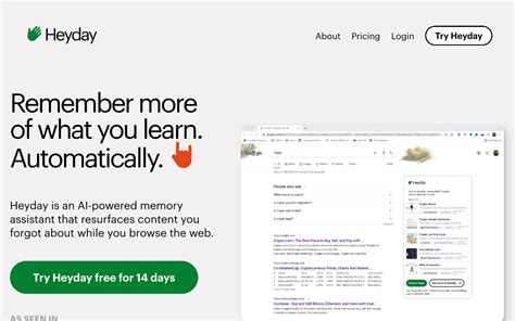 Heyday: Your AI Memory Assistant - AI Tools | AI Tools