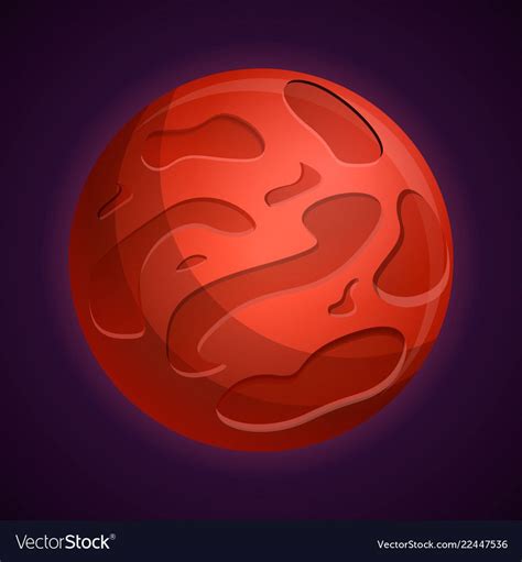 Red mars planet icon. Cartoon of red mars planet vector icon for web ...