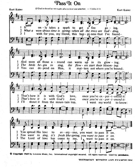 Worship Lead Sheets: Pass it on - Kurt Kaiser