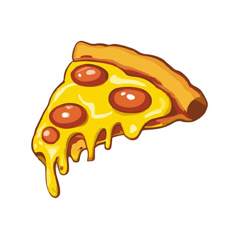 Pizza slice with dripping cheese. Vector Illustration. 15564046 Vector Art at Vecteezy