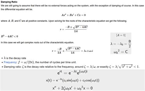 control theory - How is the damping equation obtained? - Mathematics Stack Exchange