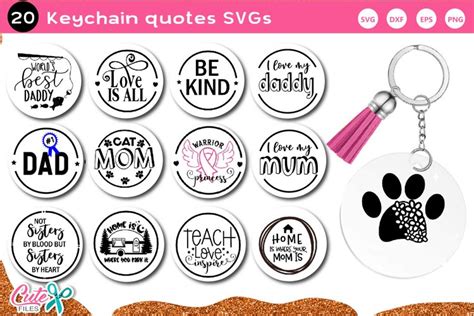 Keychain Svg Bundles - 150+ SVG Cut File