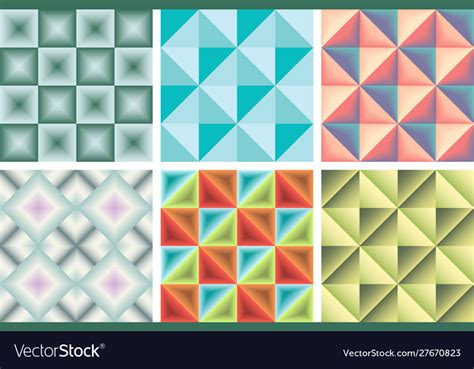 Set pattern triangles and squares Royalty Free Vector Image