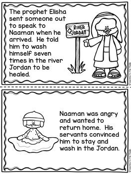 Elisha and Naaman Coloring Book ; Bible Story; Naaman; Miracles; Leprosy