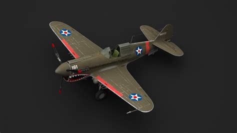 Warhawk curtiss p-40 3D model - TurboSquid 1597464