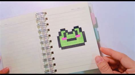 Handmade Pixel Art - How to draw kawaii frog Cách vẽ ếch con cute #pixelart - YouTube