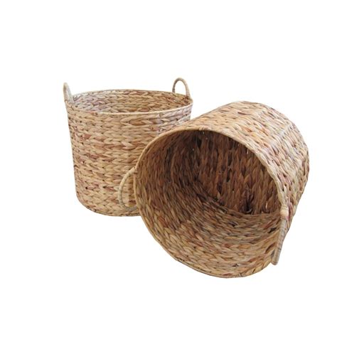 Water Hyacinth Round Natural Storage Basket