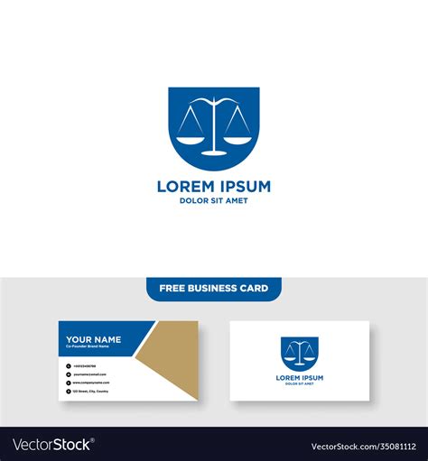 Law firm and attorney logo business card Vector Image