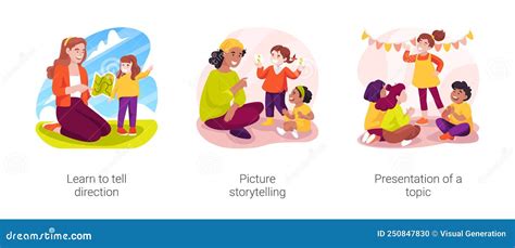 Kids Communication Skills Isolated Cartoon Vector Illustration Set | CartoonDealer.com #250847830