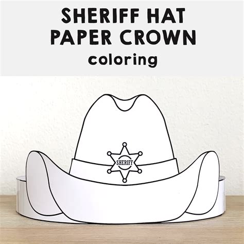 Farmer Straw Hat Gardener Paper Crown Printable Coloring Craft Activity ...