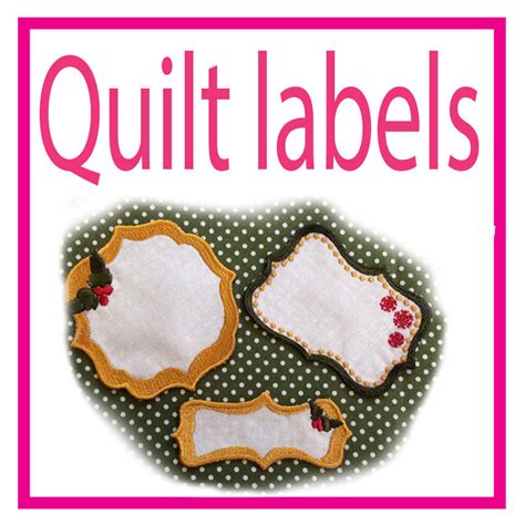 Quilt labels Quilt labels 'In The Hoop' (ITH) machine embroidery designs. Sweet Pea