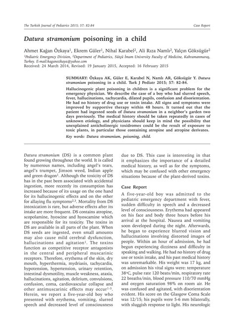 (PDF) Datura stramonium poisoning in a child