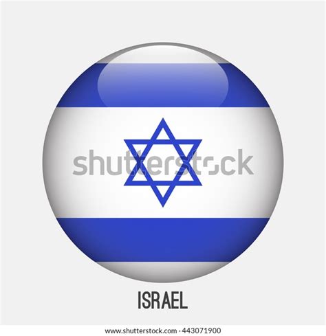 Israel Flag Circle Shape Transparentglossyglass Button Stock Vector (Royalty Free) 443071900 ...