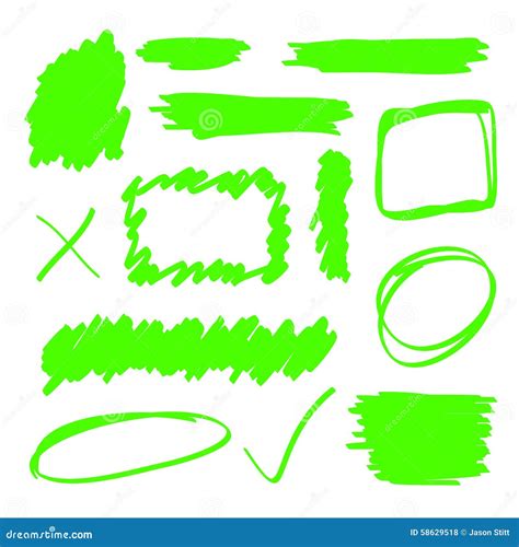 Green Highlighter Elements stock vector. Illustration of rectangle - 58629518