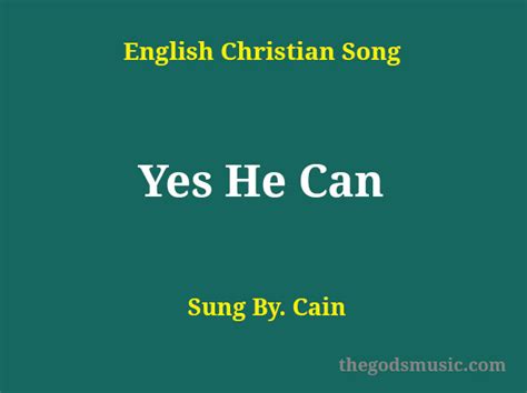 Yes He Can Song Lyrics