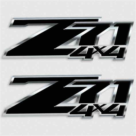 Z71 Black Midnight 4x4 Silverado Chevy Truck Decal Set