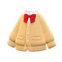 Cardigan school uniform top - Beige | Animal Crossing (ACNH) | Nookea