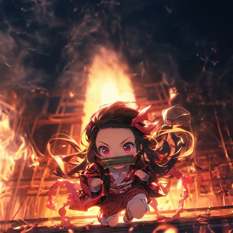 Nezuko Kamado Wallpaper 4K, AI art