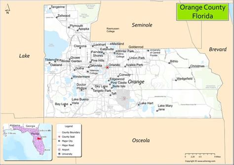 Map of Orange County, Florida - Cities, Highways & Facts