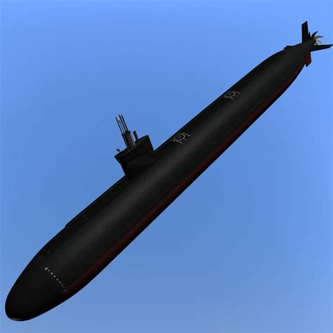 3d uss augusta class submarine model