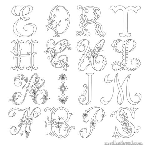 Hand Embroidered Monogram: Delicate Spray A-C – NeedlenThread.com