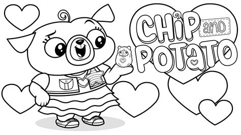 Chip And Potato Coloring Pages Black And White