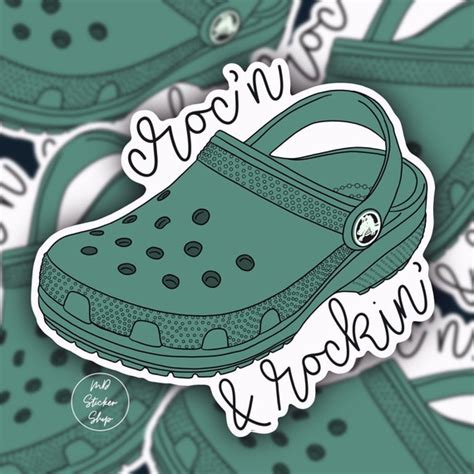 Crocn & Rockin Vinyl Sticker / Crocs / Croc Slip On Shoes | Etsy