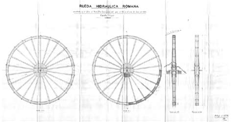 Plan of a Roman Water Wheel found in 1886 in North Lode (Riotinto) next... | Download Scientific ...