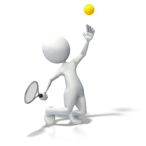 Stick Figure Tennis Serve | Great PowerPoint ClipArt for Presentations - PresenterMedia.com