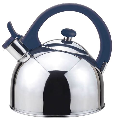 Acacia 2 Qts. Stainless Steel Stovetop Tea Kettle with Whistle in Blue ...