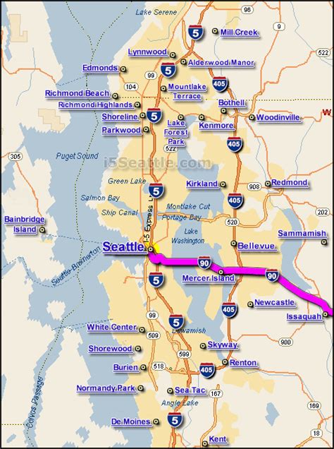 i-90 Seattle Map