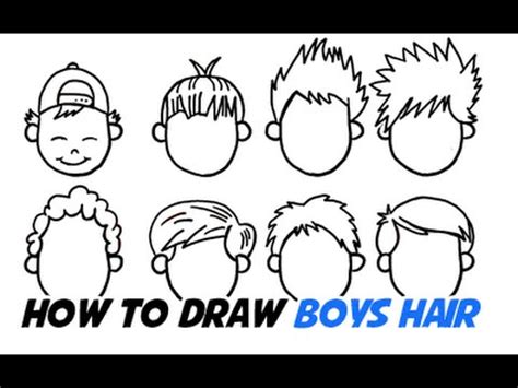 How to Draw Boys Hair In Different Cartoon Styles - YouTube