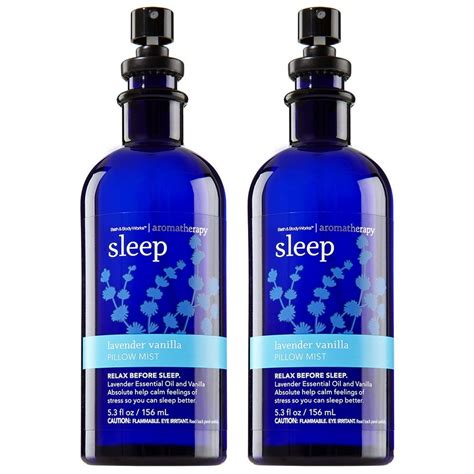 Bath & Body Works Aromatherapy Sleep Lavender Vanilla Pillow Mist, 5.3 Fl Oz, 2-Pack (Packaging ...