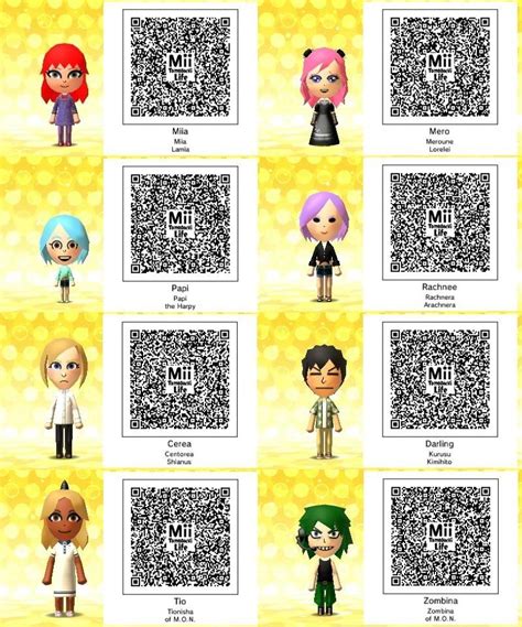 Tomodachi Life Mii Qr Codes Pokemon