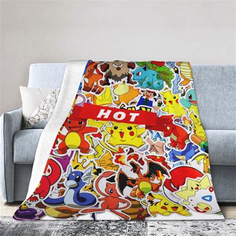 Amazon.com: Cartoon Blanket Anime Blanket Warm Ultra Soft Throw Blanket for Living Room Bedroom ...