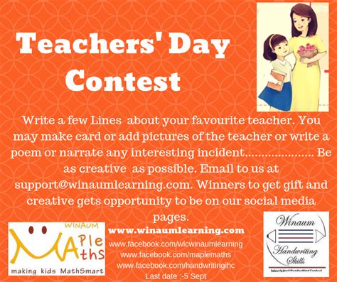 Teachers Day Contest for Kids | Win Prizes - Winaum Learning