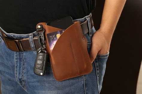 Leather Cell Phone Case Holster EDC Protection Sheath with Key | Etsy