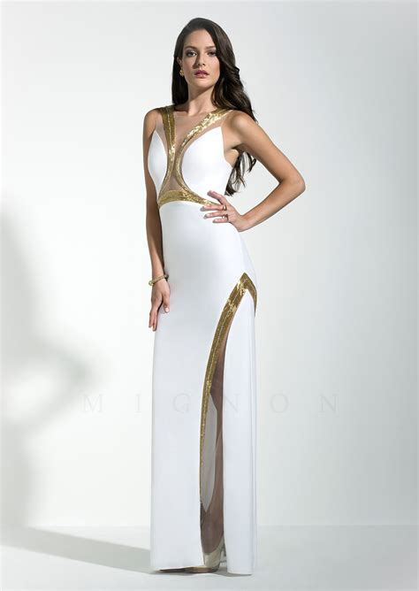 White And Gold Dress Illusion - Sibora Dress