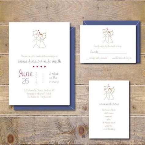 Stick Figure Wedding Invitations, Whimsical Invitations, Stick Figures, Casual Wedding ...