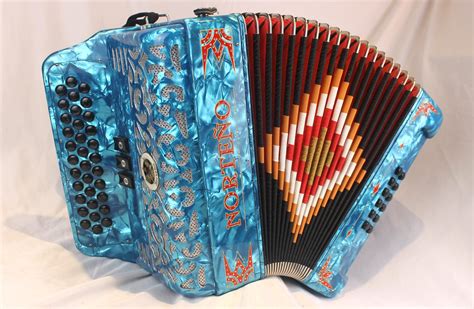 5929 - Turquoise Gabbanelli Norteno Diatonic Button Accordion GCF Sol MM 34 12